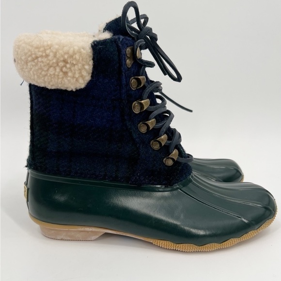 J. Crew x Sperry Top-Sider Flannel Shearwater Wool Waterproof Rubber Winter Boot - Picture 2 of 8